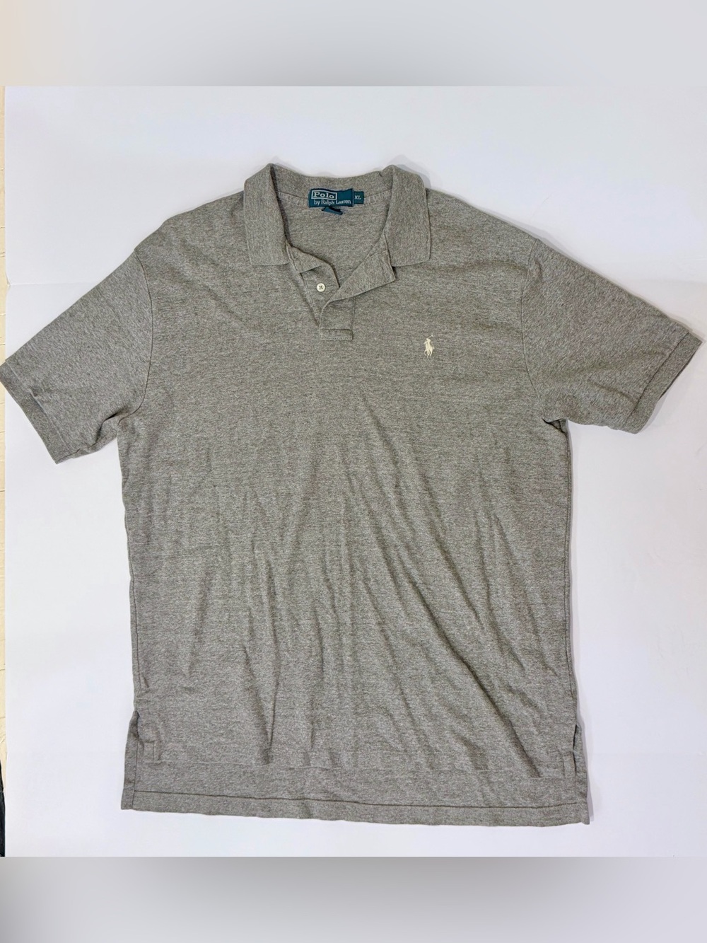 Polo Ralph Lauren Mens XL Classic Fit Polo Shirt Gray Heather Cotton EUC